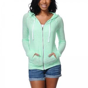 Thin zip up sweatshirt